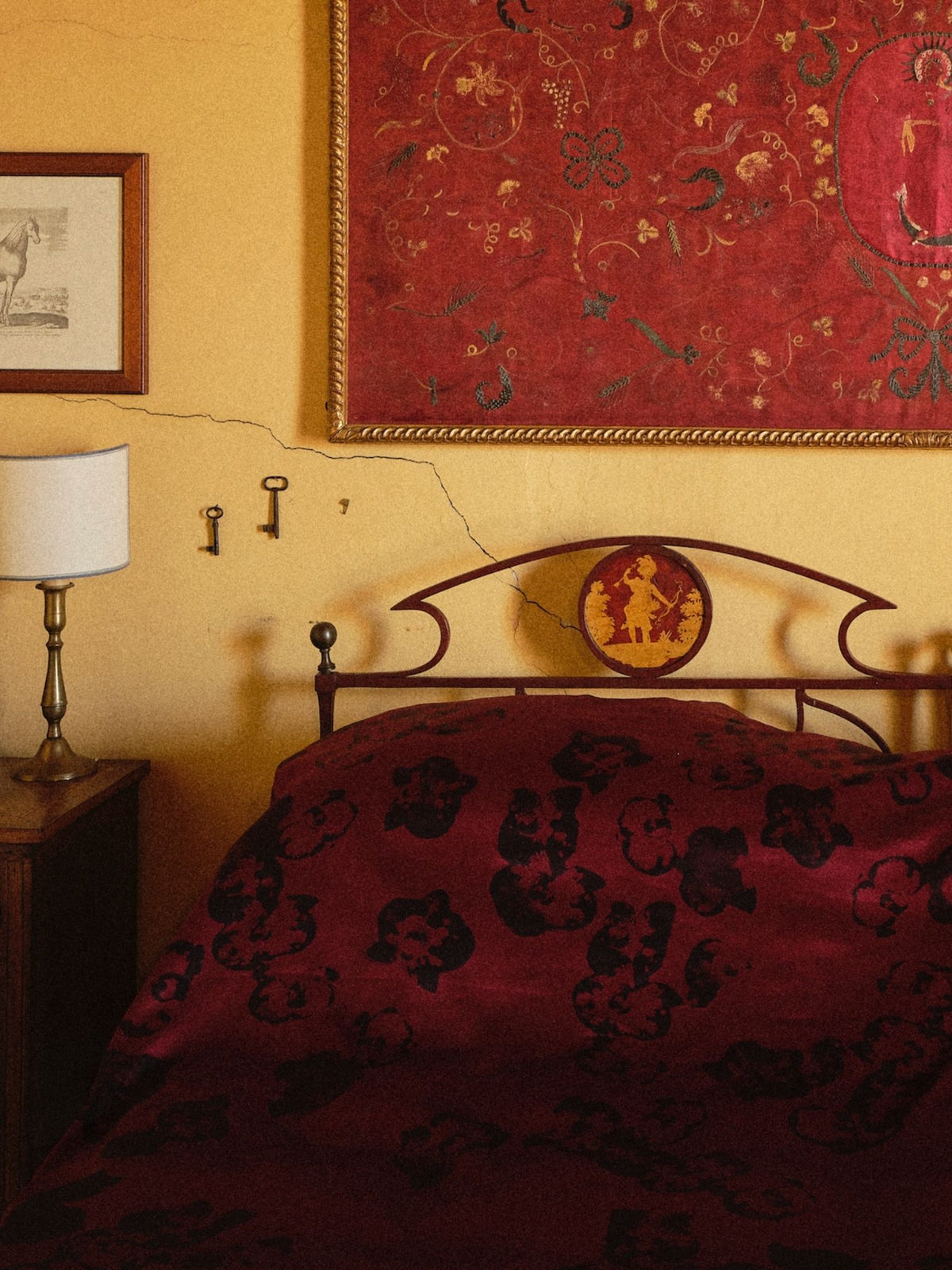 Adam Duvet Cover - Wild Orchid on Burgundy