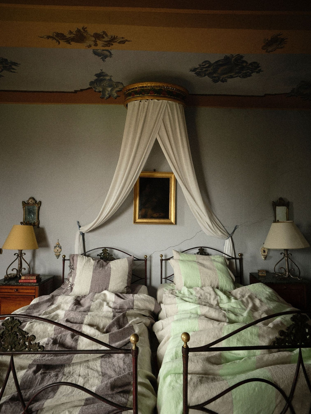 Farmhouse Duvet Cover - Brown and Creme Stripe
