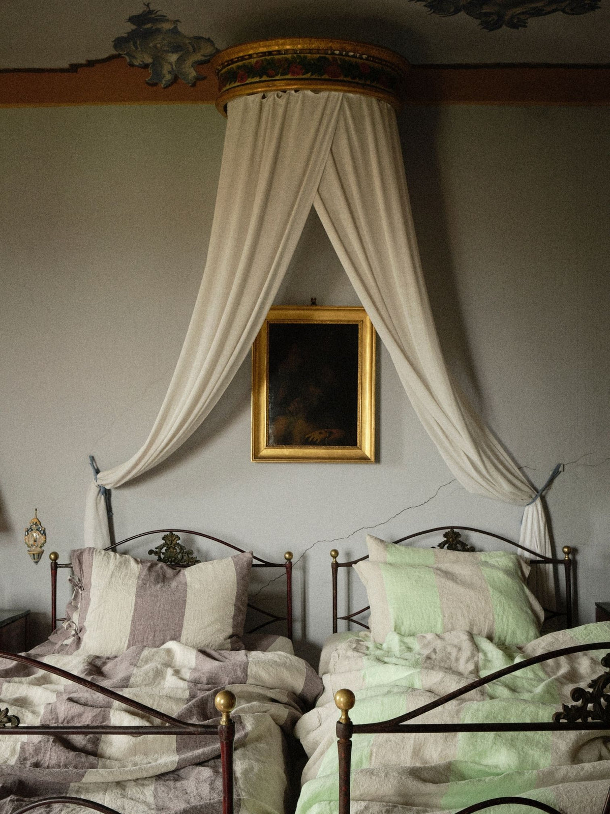 Farmhouse Pillowcase - Brown and Creme Stripe