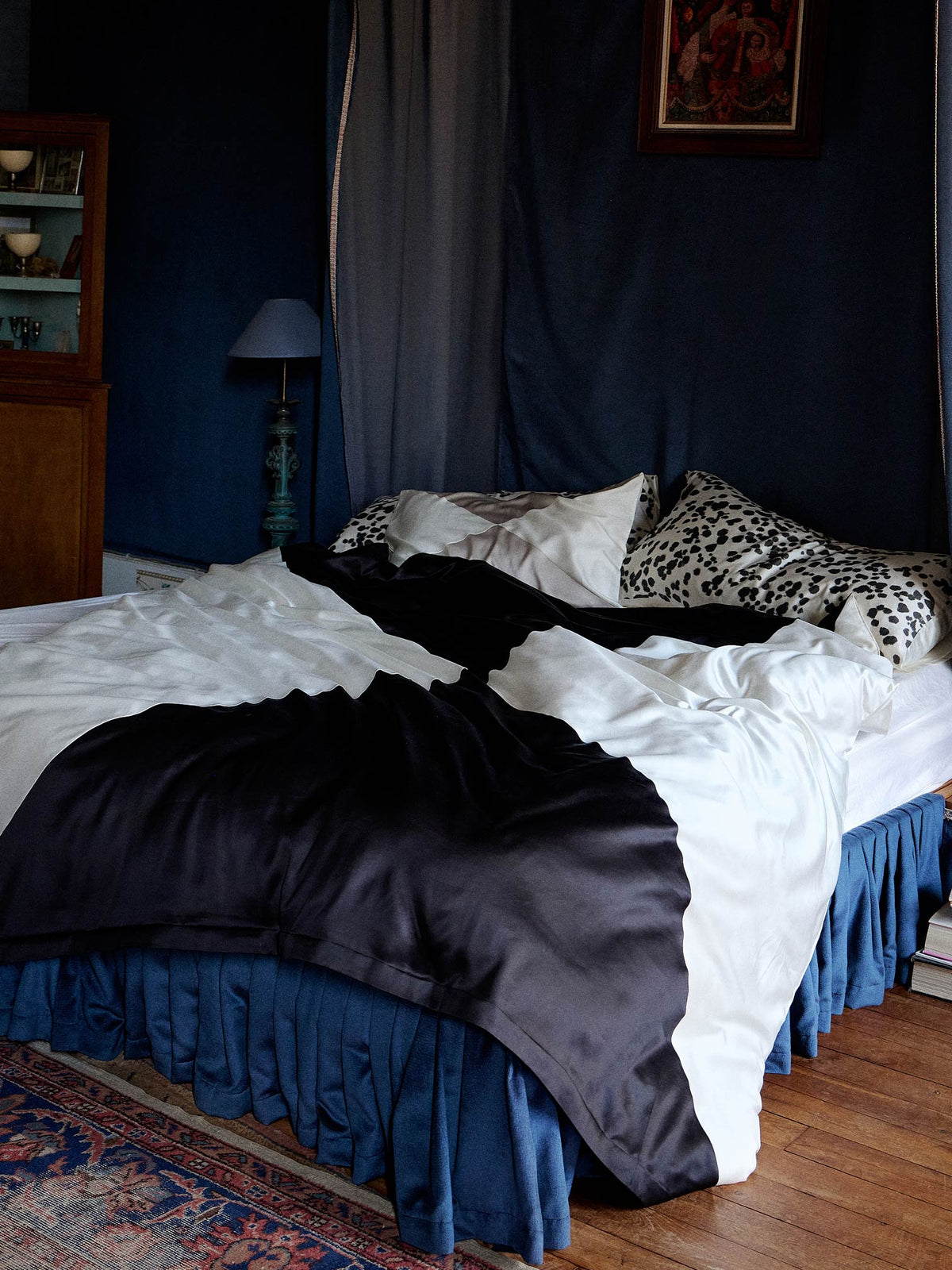 Magpie Duvet Cover - Midnight Black and Ivory